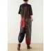 Summer Prints Linen Loose Bat Sleeve Jumpsuit